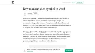 how to insert inch symbol in word – inches2cm – Medium