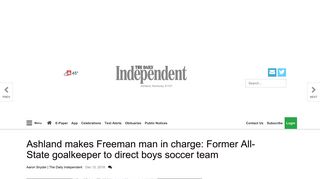 Ashland makes Freeman man in charge: Former All-State goalkeeper ...