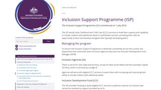 Inclusion Support Programme (ISP) | Department of Education and ...
