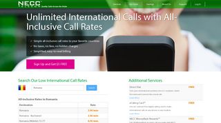 International Calls to 180 Countries at Low Call Rates - NECC Telecom