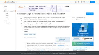 Facebook Login in Private Mode. How is this possible? - Stack Overflow