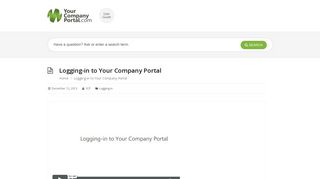 Logging-in to Your Company Portal - User Guide for Your Company ...