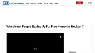 Why Aren't People Signing Up For Free Money In Stockton? – CBS ...