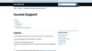 Income Support - GOV.UK