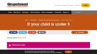 If your child is under 5 - Gingerbread