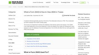 Form 26AS - How to View & Download through Traces Site | H&R Block