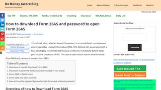 How to download Form 26AS and password to open Form 26AS