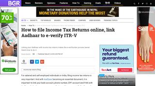 How to file Income Tax Returns online, link Aadhaar to e-verify ITR-V ...