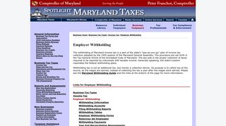 Employer Withholding - Maryland Taxes - Comptroller of Maryland