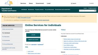 Online Services for individuals - Department of Taxation and Finance