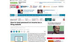 Income Tax Password Reset | ITR Filing: How to reset password on ...