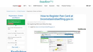 How to Register Pan Card at Incometaxindiaefiling.gov.in - Teachoo