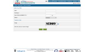 Verify Your PAN - e-Filing Home Page, Income Tax Department ...