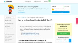 Link your Aadhaar with PAN using SMS or Income Tax E-filing Portal