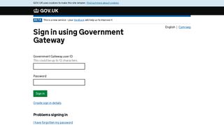 Registration - Government Gateway - HM Revenue & Customs