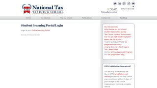 Student Login - National Tax Training School
