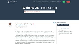 WebSite X5 Help Center - Login page & registration log.