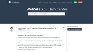 WebSite X5 Help Center - Registration, Login Page And Shopping ...