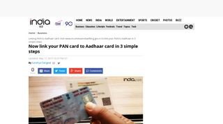 Linking PAN to Aadhaar card: Visit www.incometaxindiaefiling.gov.in ...