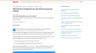 What if I have forgotten my user ID in income tax return? - Quora