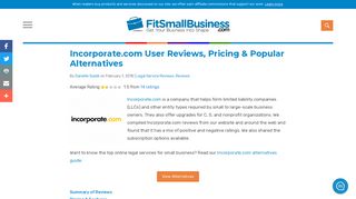 Incorporate.com User Reviews, Pricing & Popular Alternatives