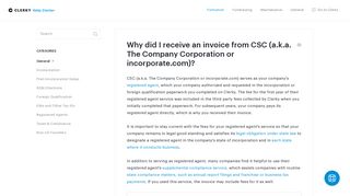 Why did I receive an invoice from CSC (a.k.a. The Company ...