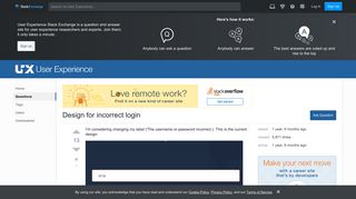 Design for incorrect login - User Experience Stack Exchange