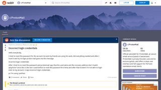 Incorrect login credentials : ProtonMail - Reddit