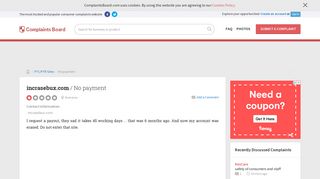 incrasebux.com - No payment, Review 584317 | Complaints Board