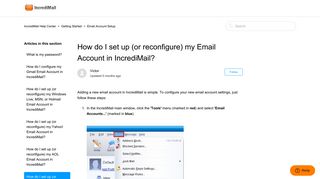 How do I set up (or reconfigure) my Email Account in IncrediMail ...