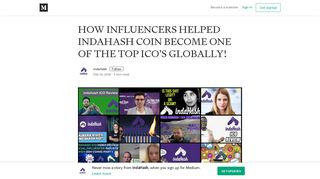 how influencers helped indahash coin become one of the top ico's ...