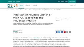 indaHash Announces Launch of Main ICO to Tokenize the Influencer ...