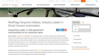 RealPage Acquires Indatus, Industry Leader in Smart Answer ...