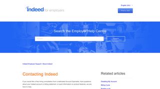 Contacting Indeed – Indeed Employer Support