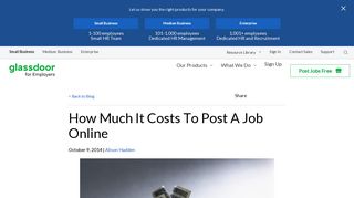 Job Posting Cost - Glassdoor