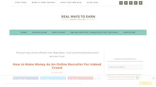 How to Make Money As An Online Recruiter For Indeed Crowd