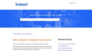 Edit, update or replace my resume – Indeed Job Seeker Support