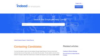 Contacting Candidates – Indeed Employer Support