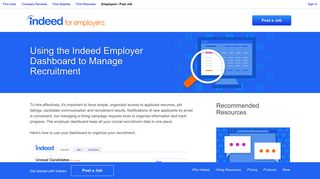 Using the Indeed Employer Dashboard to Manage Recruitment ...