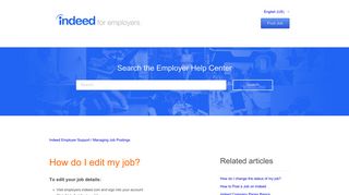How do I edit my job? – Indeed Employer Support