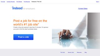 Post Jobs Free on Indeed. *Exclusions Apply | Indeed.com