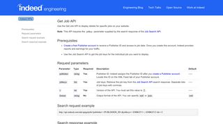 Get Job API - Indeed Open Source