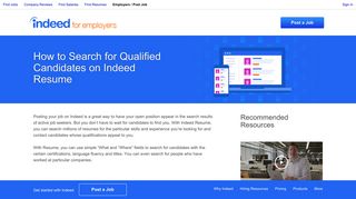 How to Search for Qualified Candidates on Indeed Resume | Indeed ...