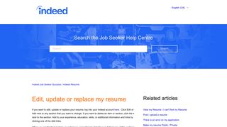 Edit, update or replace my resume – Indeed Job Seeker Success