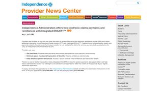 Independence Administrators offers free electronic claims payments ...