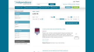 Log In - Independence Australia - Store