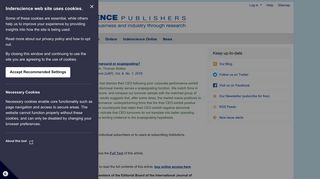 Inderscience Publishers - linking academia, business and ... - Doi.org