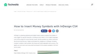 How to Insert Money Symbols with InDesign CS4 | Techwalla.com