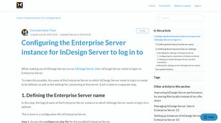 Configuring the Enterprise Server instance for InDesign Server to log ...