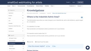 Where is the Indexhibit Admin Area? | smallGod webHosting ...